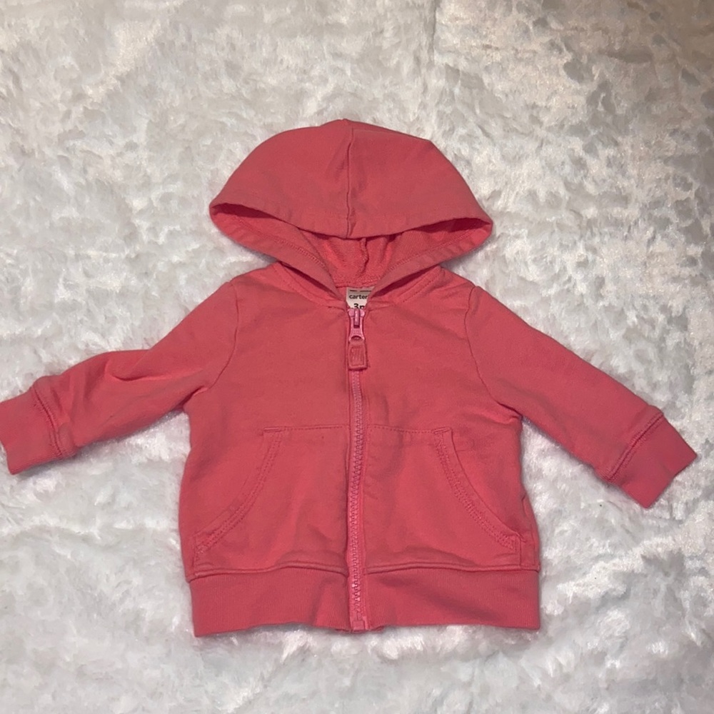 Baby Girl Zip-Up Hoodie Size 3 Months